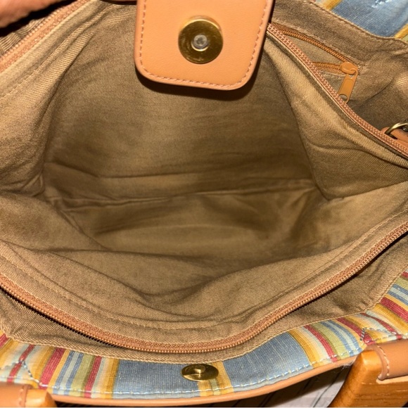 Vintage Fossil Women's 75082 Shoulder Bag Tan Woven Handbag - Picture 6 of 12